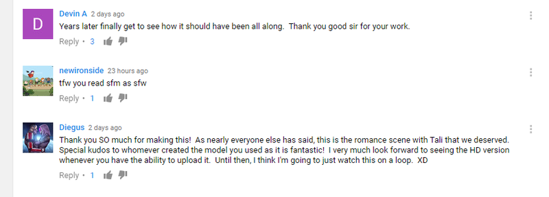 Illustration for article titled Four Years Later, Mass Effect Fans Are Still Trying To 'Fix' Tali's Sex Scene